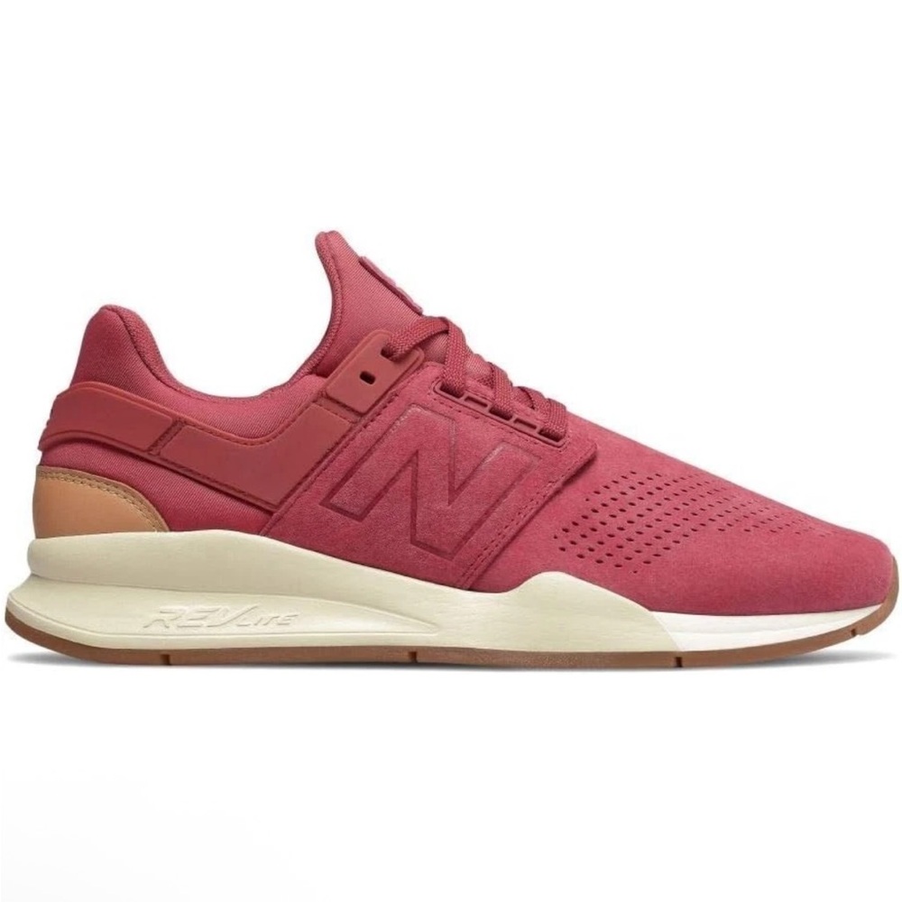 New Balance Mens 247v2 -REVlite Running Shoes Suede Red
